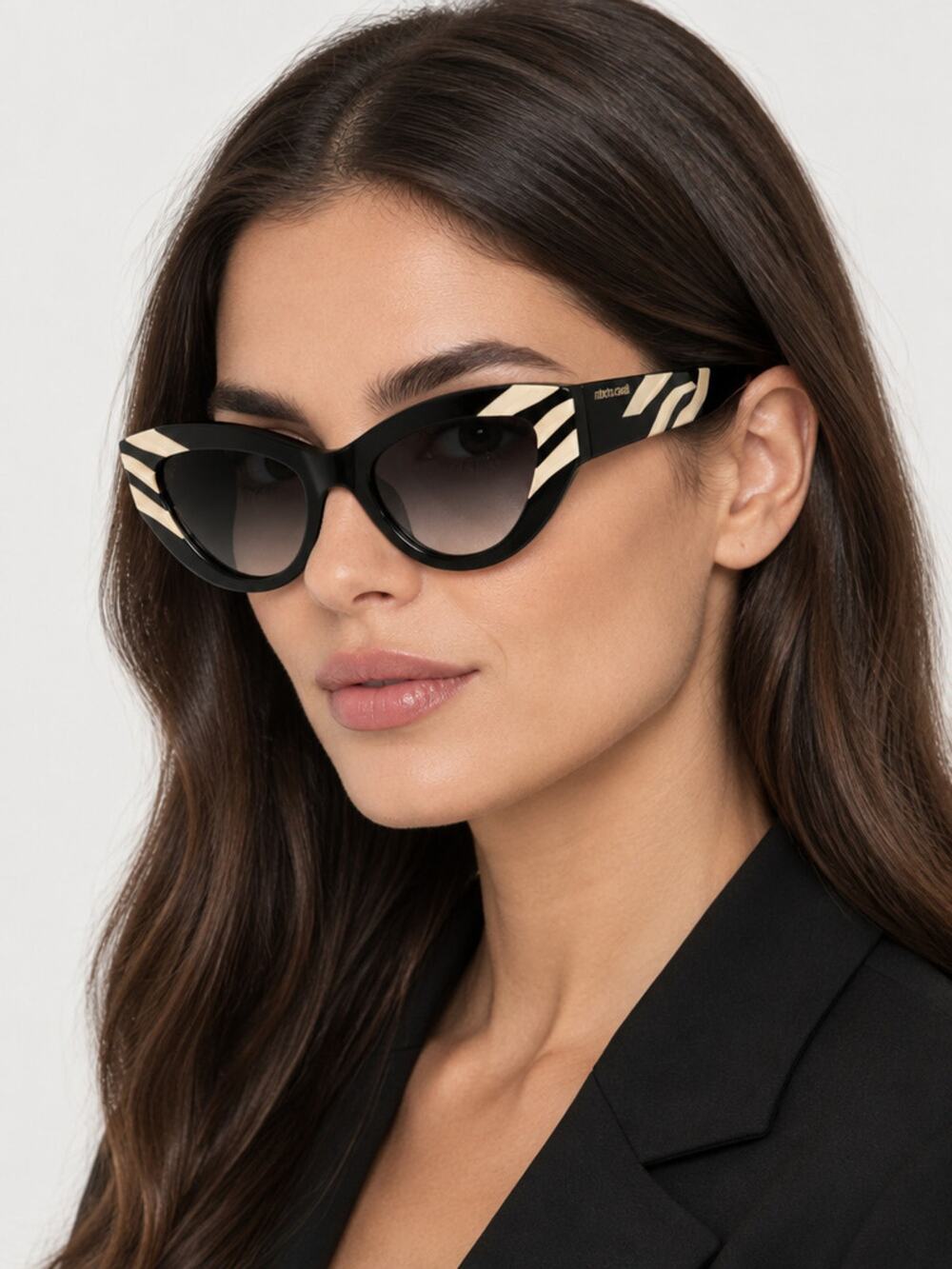 NEW Roberto Cavalli SRC009V 700Y Shiny Black Sunglasses Authentic